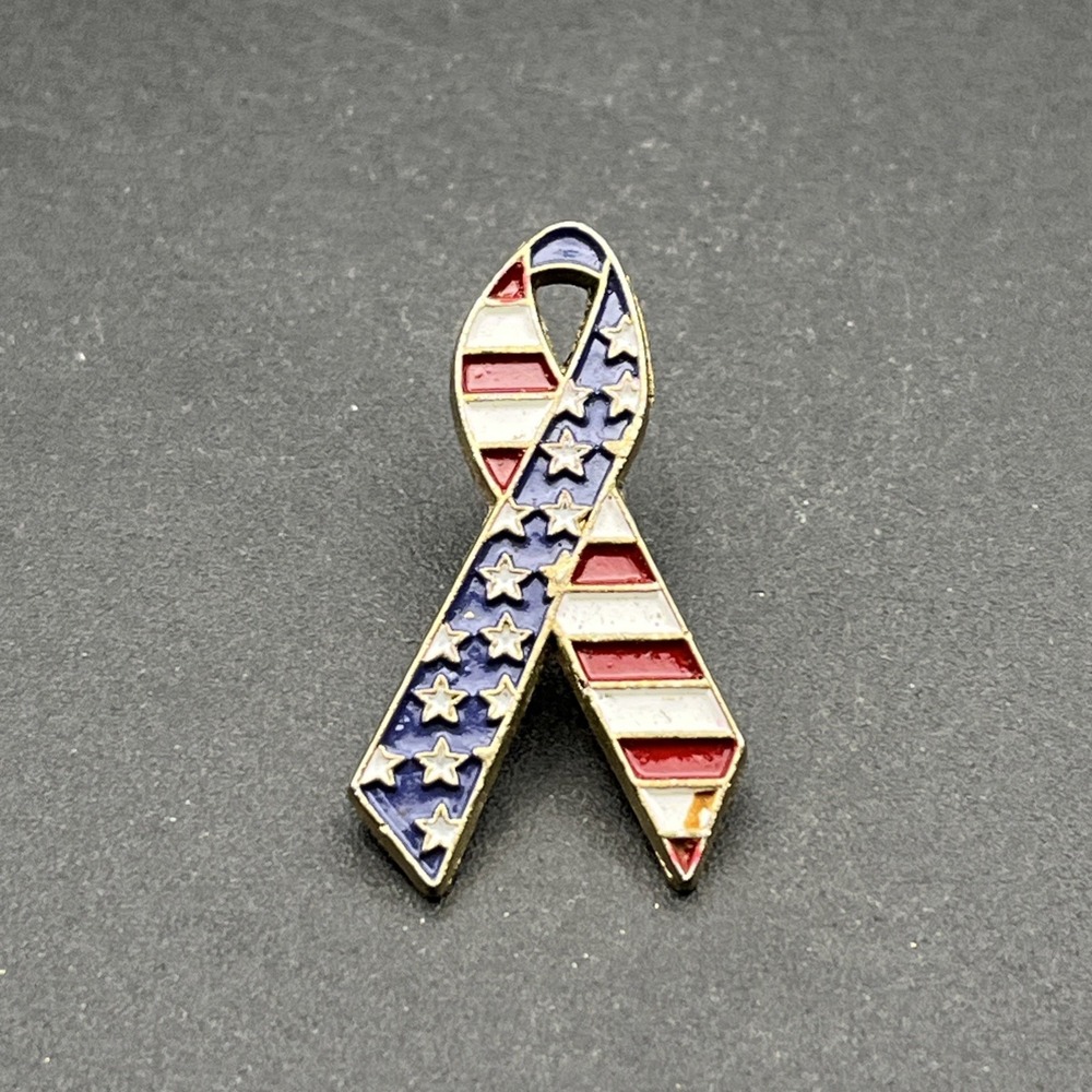American Flag USA Ribbon Lapel Hat Pin